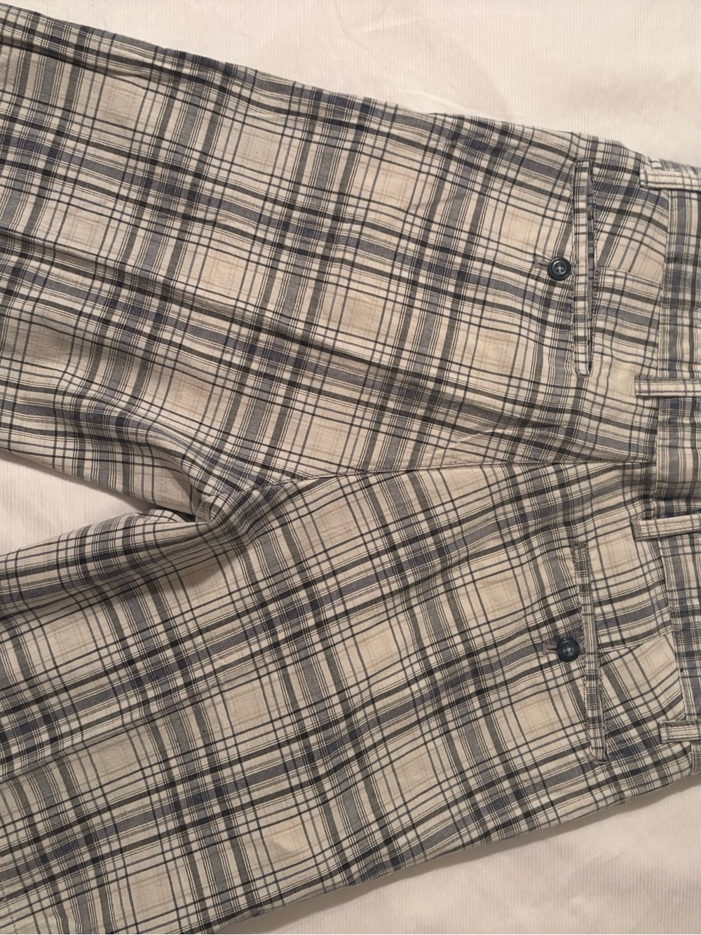 Weatherproof Men's Plaid Chinos - Beige & Navy
